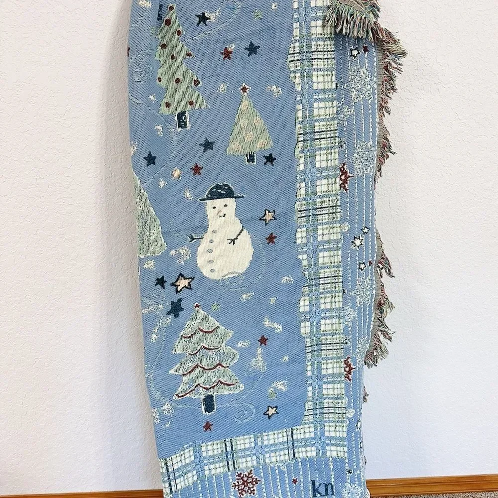 Vintage Country Christmas Woven Blanket - Blizzard Buddies